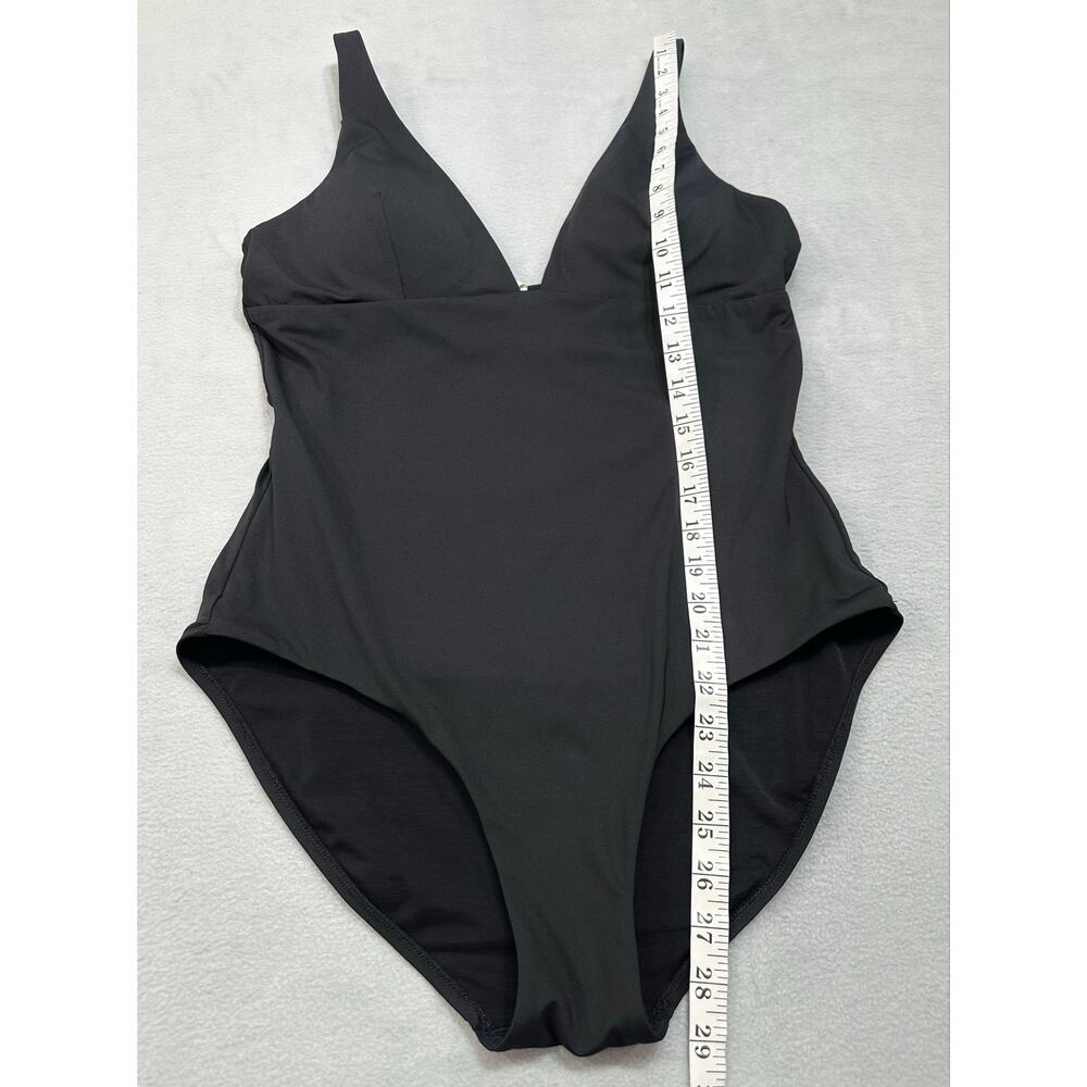 Sea Level Swim Australia Black Plunge V Neck One Piece Swimsuit Size 12 - Picture 9 of 11